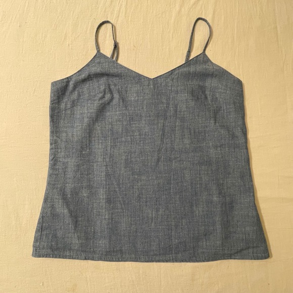 J. Crew Tops - J. Crew Womens Size 2 Chambray V Neck‎ Cami Tank Top Blue Re-imagined Strappy